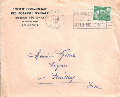 GANDON N° 809 S/L. DE BOURGES/9.7.51 - 1945-54 Marianne (Gandon)