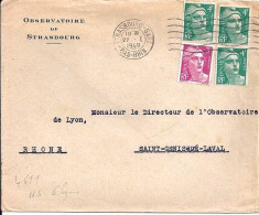 GANDON N° 807x3/806 S/L. DE STRASBOURG/22.1.49 - 1945-54 Marianne De Gandon