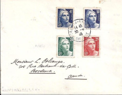 GANDON N° 725/726/728/729 S/L. DE BORDEAUX/30.4.46 - 1945-54 Marianne De Gandon