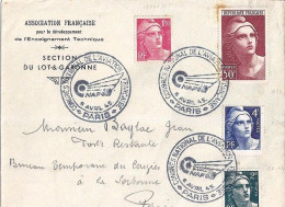 GANDON N° 732/725/713/712 S/L. DE PARIS/CONGRES Nal AVIATION/6.4.45 - 1945-54 Marianne De Gandon