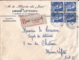 GANDON N° 719B X 4 S/L.REC. DE SARTROUVILLE/26.2.48 - 1945-54 Marianne Of Gandon