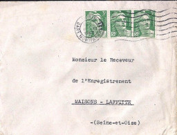 GANDON N° 716A X 3 S/L. DE PARIS/11.11.47 - 1945-54 Marianne Of Gandon