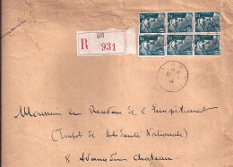 GANDON N° 713x6 S/DEVANT De L.REC. DE BU/11.2.46 - 1945-54 Marianne Of Gandon