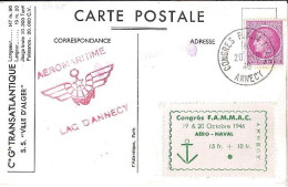 CERES N° 679 S/CP. DE ANNECY/CONGRES FAMMAC/20.10.46 PAR HYDRAVION - 1945-47 Ceres (Mazelin)