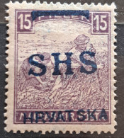 HARVESTERS-15 Fl-WHITE NUMBERS-OVERPRINT SHS HRVATSKA-YUGOSLAVIA - HUNGARY - CROATIA-1918 - Kroatien