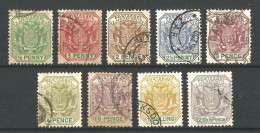 Transvaal 1896. ½d - 2/6d Set. SACC 223-231, SG 216-224. - Transvaal (1870-1909)