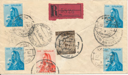 Egypt Registered FDC 23-4-1962 Union Postal African Federation Uprated And Sent To Italy (see Scans) - Covers & Documents