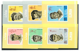 P2966 - BASEBALL, AJMAN MICHEL BLOCK A109/F109 6 BLOCKS IMPERF, CATALOGUE NO PRICE, BABE RUTH AND OTHERS - Asia (Other)