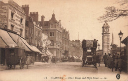 ROYAUME UNI - Angleterre - London Suburbs - Clapham - Clock Tower And High Street - LL - Animé - Carte Postale Ancienne - Londres – Suburbios