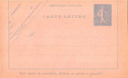 Entier FRANCE - Carte-lettre Carton Rose Neuf ** - 25c Semeuse Lignée Bleu - Kaartbrieven