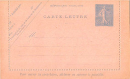 Entier FRANCE - Carte-lettre Carton Rose Neuf ** - 25c Semeuse Lignée Bleu - Cartes-lettres