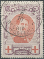 Belgique COB N°134 - Oblitéré Poste Militaire Belge - (F700) - 1914-1915 Croix-Rouge