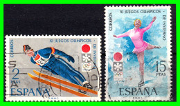 ESPAÑA.-  SELLOS AÑOS 1972 -. .JUEGOS OLIMLICOS DE INVIERNO SAPPORO - SERIE.- - Usados