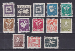 BULGARIA 1946, Sc# C41-C53, Air Mail, MNH/MH - Posta Aerea