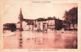 FRANCE - L'Ariège Illustrée - St Girons - Les Bords Du Salat - Vue Panoramique - Carte Postale Ancienne - Saint Girons