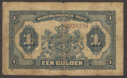 Netherlands Indies 1 Gulden Queen Wilhelmina Muntbiljet P-100 1920 VG Scarce - Indes Neerlandesas