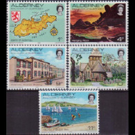 GUERNSEY-ALDERNEY 1983 - Scott# 1-5 Views 1-11p MNH - Alderney
