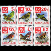 GIBRALTAR 2002 - Scott# J26-31 Birds Set Of 6 MNH - Gibilterra