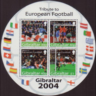 GIBRALTAR 2004 - Scott# 974a S/S European Soccer MNH - Gibilterra