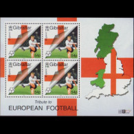 GIBRALTAR 2000 - Scott# 836a S/S European Soccer MNH Creases - Gibraltar