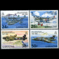 GIBRALTAR 1998 - #755-8 RAF Planes Set Of 4 MNH One Gum Loss - Gibraltar