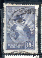 ARGENTINA 1928 AIR POST MAIL CORREO AEREO AIRMAIL AIRPLANE PLANE CIRCLES THE GLOBE 18c USED USADO OBLITERE' - Luftpost