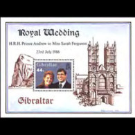 GIBRALTAR 1986 - Scott# 498 S/S Royal Wedding MNH - Gibraltar
