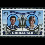 GIBRALTAR 1981 - Scott# 406 Royal Wedding Set Of 1 MNH - Gibraltar