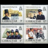 GIBRALTAR 1980 - Scott# 386-9 Police 150th. Set Of 4 MNH - Gibraltar