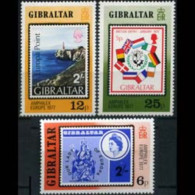 GIBRALTAR 1977 - Scott# 356-8 Phil.Exhib. Set Of 3 MNH - Gibraltar