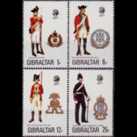 GIBRALTAR 1976 - Scott# 330-3 Mil.Uniforms Set Of 4 MNH - Gibraltar