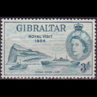 GIBRALTAR 1954 - Scott# 146 Visit Opt. Set Of 1 LH - Gibraltar