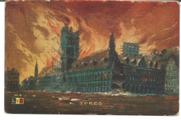 Cathedrale D'Ypres. Bombardement Première Guerre Mondiale - Catastrophes