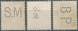 France, N°199 - Lot De 3 Timbres Perforés - (F709) - 1903-60 Semeuse Lignée