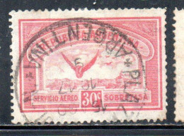ARGENTINA 1928 AIR POST MAIL CORREO AEREO AIRMAIL WINGS CROSS THE SEA 30c USED USADO OBLITERE' - Luchtpost