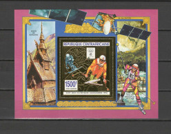 Central Africa 1994 Olympic Games Lillehammer, Space Gold S/s MNH - Winter 1994: Lillehammer