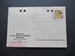 Am Post Nr.13 EF Tagesstempel Gelsenkirchen 22.11.1945 Firmen PK Wasserwerk Für Das Nördliche Westfälische Kohlenrevier - Lettres & Documents