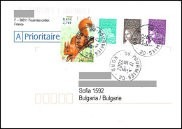 France 2002, Cover To Bulgaria - Brieven En Documenten