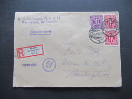 10.2.1946 Bizone Am Post MiF Amerikanischer U. Deutscher Druck Einschreiben Menden Kreis Iserlohn - Neheim Hüsten - Covers & Documents