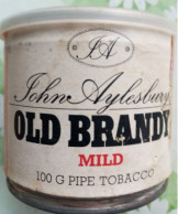 Ancient Empty Metal Tobacco Box John Aylesbury OLD BRANDY, Made In Germany, Average 11,5 Cm - Tabaksdozen (leeg)