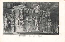 BELGIQUE - Bruges - Cheminée Du Franc - Vue Sur Des Statues Sur Une Cheminée - Carte Postale Ancienne - Brugge