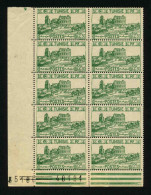 TUNISIE - YT 219 - BLOC DE 10 TIMBRES PROVENANT D'UNE FEUILLE DE REMPLACEMENT - Ungebraucht