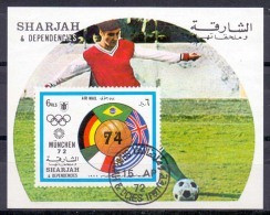 1972 SHARJAH Olympic Munich Football 72  Souvenir Sheets Used - Sharjah