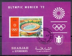 1972 SHARJAH Olympic Munich Fencing Championship 72  Souvenir Sheets Used - Sharjah