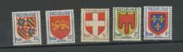 FRANCE -  ARMOIRIE  - N° Yvert  834/838** - 1941-66 Armoiries Et Blasons