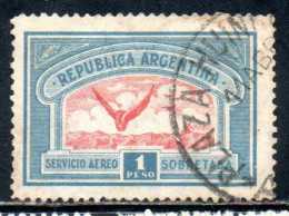ARGENTINA 1928 AIR POST MAIL CORREO AEREO AIRMAIL CONDOR ON MOUNTAIN CRAG 1p USED USADO OBLITERE' - Poste Aérienne
