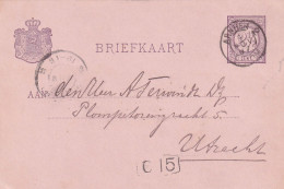 Briefkaart  3 Nov 1897 Arnhem 2 (bijkantoor Kleinrond) Naar Utrecht - Poststempels/ Marcofilie