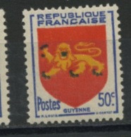 FRANCE -  ARMOIRIE GUYENNE - N° Yvert  835** - 1941-66 Armoiries Et Blasons