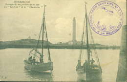 Guerre 14 CPA Dunkerque Cachet 10e Section Train Sanitaire N°3 Bis Médecin Chef 26 OCT 14 - Oorlog 1914-18