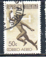 ARGENTINA 1940 AIR POST MAIL CORREO AEREO AIRMAIL MERCURY 50c USED USADO OBLITERE' - Posta Aerea